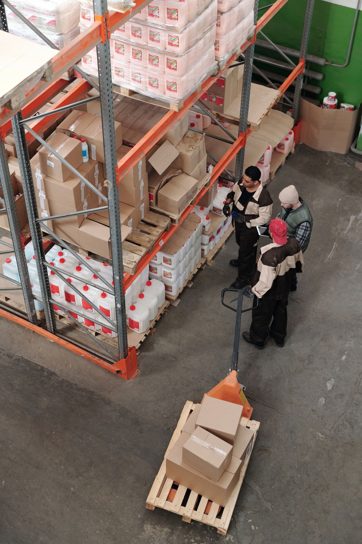 Procurement and logistics team coordinating an order